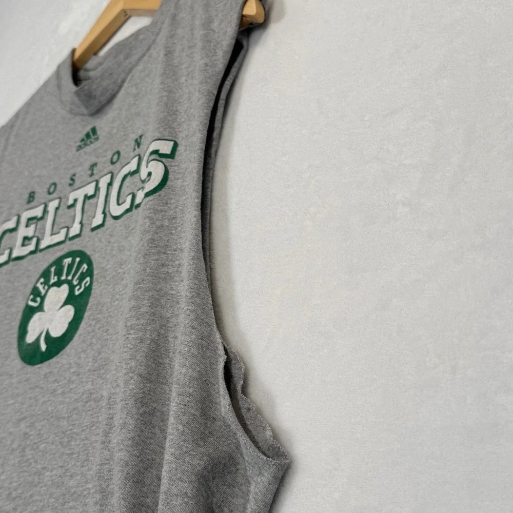 Adidas Gray Boston Celtics Muscle Tank XL